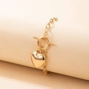 Gold Heart Toggle Bracelet